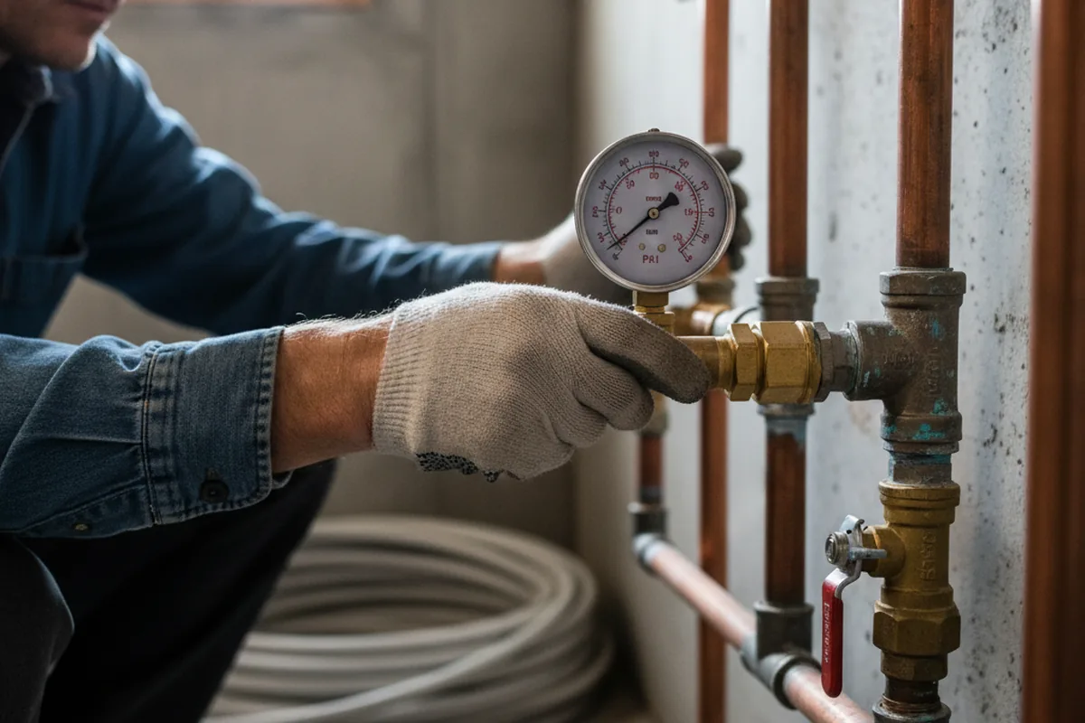 Pressure testing a repaired line during Water Line Repair in Dover Plains